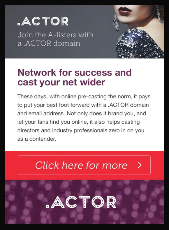 Join the A-listers with a .actor domain